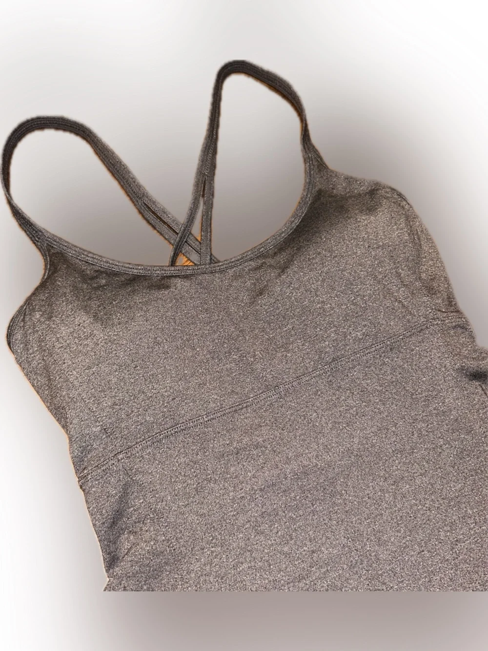 ALO Yoga Dark Gray Strappy Bra Support Camisole Tank Top XS S